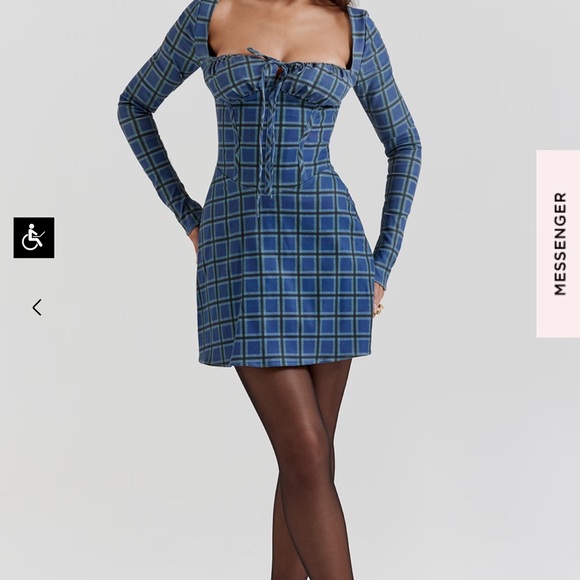 House of cb blue plaid mini dress - Picture 3 of 3